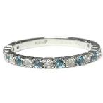 スカイブルートパーズ ローズカットダイヤモンドリング PT900 K18 K10対応 誕生石 4月 11月