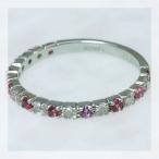 スピネル ローズカットダイヤモンド ストレートリング PT900 K18 K10対応 誕生石 4月