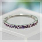 バイオレットサファイア19石ストレートリング PT900 K18 K10対応 誕生石 9月