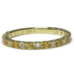 イエローサファイア ローズカットダイヤモンド シンプルデザイン リング PT900 K18 K10対応 誕生石 4月 9月