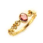 マダガスカル産 非加熱ローズカットサファイヤ ローズカットダイヤ デルガード リング 誕生石 4月 PT900 K18 K10対応