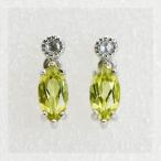 マーキースがスタイリッシュ カナリートルマリン ローズカットダイヤ アンティーク ピアス 誕生石 4月 10月 PT900 K18 K10対応