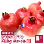 【あすつく対応(定休日除く)・送料無料】チリ産 ザクロ 約1kg前後(約2〜4個) 「北海道・沖縄は送料+1100円」 ざくろ 柘榴 果物 実 フルーツ