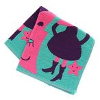 アツコマタノ 【Atsuko Matano】 三重ガーゼハンカチ (ブルー) ＜ピンクのつっぱり月＞ [綿100％] 婦人 ガーゼハンカチ 34cm