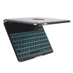 efluky Bluetoothキーボードipad air2 に対応可移動的保護SmartCover七色のLEDバックライト (黒い)