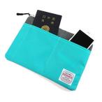 日本製 撥水加工 旅行用 A5サイズ バッグインバッグ ウレタンクッション フラットポーチ 18×25cm グリーン