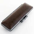 印鑑ケース 15mm 朱肉付き 本革 トカゲ ケース チョコ 竹 13.5mm〜15mm用 おしゃれ 13.5ミリ〜15ミリ はんこケース