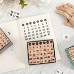 スタンプ ゴム印 42個 セット NO.3 数字 カレンダー 天気 手帳 かわいい アイコン はんこ 手帳に使える 1cmx1cm サイズ 印鑑