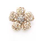 フォクシーブティック ブローチ コサージュ フラワーブローチ ラインストーン