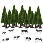 .. коллекция дерево модель tree tree модель 6-10cm 3 размер Mix 15шт.@+ корова модель корова модель 8шт.@1/87 HO gauge для пейзаж коробка двор 