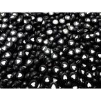 500個 ハート柄 ビーズ 円形フラット ブラック 7mm 手芸材料のヒューイ h1478s03