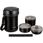 象印マホービン(ZOJIRUSHI) 保温弁当箱 ステンレス ランチジャー 茶碗 約3杯分 約 1.2合 電子レンジ 対応 ブラック SL-GH18-