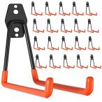 sumunior ガレージ用フック20個 ツールフック ガレージ収納フック 滑り止め加工 物掛け フック 壁面取付工具 ダブルフック 強力な耐荷重 ガ