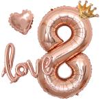deerzon rose Gold 8 лет цифра ba Rune party украшение установка день рождения девочка Heart способ судно ( цифра [8])