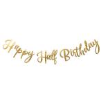 regalo ハーフバースデー レターバナー ガーランド 飾り ハッピーバースデー HAPPY HALF BIRTHDAY 筆記体 アルファベット (