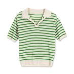 [ Kobe lettuce ] цвет окантовка Skipper вязаный [C6284] свободный зеленый 