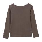 [ Kobe lettuce ] можно выбрать 2 модель жемчуг имеется ребра вязаный [C6562] свободный рукав разрез Brown 