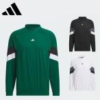 セール 30%OFF adidas アディダス メンズ ゴルフウェア シャツ WIND. RDY アーカイブデザイン サイドジップ付き プルオーバー長袖ウィンド JSC12 24FW 秋冬