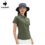 le coq sportif Le Coq s Porte .f женский Golf одежда рубашка футбол полоса рубашка с коротким рукавом LG6SHS06L 26SS весна лето . пот скорость .2WAY стрейч 