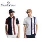Munsingwear マンシングウェア メンズ ゴルフウェア シャツ マナード×Sunscreen NIR 先染めストライプ半袖シャツ MG6SHS40M 26SS 春夏