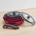 ショッピングレッド THERMOS サーモス取っ手のとれるフライパン８点セットDA KSD8ADR ディープレッド