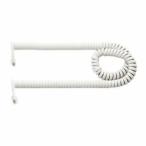 ミヨシ DC-J406／WH 4極4芯 受話器用カールコード クロス結線タイプ ホワイト 0.6m