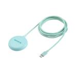  Elecom W-MA10GN беспроводной зарядное устройство магнит тип Qi2 15W высокая скорость зарядка зеленовато-голубой 