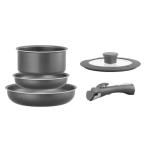 アイリスオーヤマ ダイヤモンドコートパン 5点セット こびブラックメタリック NTF-SEI5 ガス火IH両対応