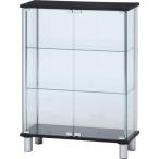 ショッピングガラス 不二貿易 ガラスディスプレイケース3段 ブラック 99486