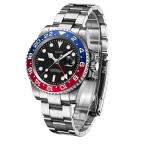 TIME WARRIOR Lgxige メンズオートマチックメカニカル GMT ダイビングウォッチ ルミナス ラグジュアリー 41mm ケースリストウォッチ 並行輸入品