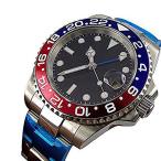 WhatsWatch 40mm parnis Black dial GMT Sapphire Glass Submariner Automatic Mens Watch PA-0111194