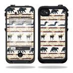 MightySkins Skin Compatible with Lifeproof iPhone 4 / 4S Case - Lodge Stripes | Protective, Durable, and Unique Vinyl Decal wrap Cover | Easy to Apply