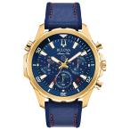 Bulova Marine Star 97B168 メンズ腕時計 6針クロノグラフ ゴールドトーン カレンダー 100m防水