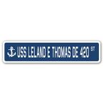 USS Leland E Thomas DE 420 Street Sign us Navy Ship Veteran Sailor Gift