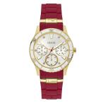 GUESS U1157L2 カジュアルウォッチ レディース クォーツ ステンレススチール シリコン レッド