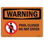 OSHA警告標識 プール閉鎖・立入禁止 Pool Closed ビニールラベルデカール 約18×13cm