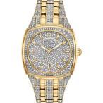 Bulova メンズ Crystals Phantom 腕時計 98B323 3針デイト ツートーンステンレス クッション型ダイヤル カーブミネラルクリスタル クリスタル装飾