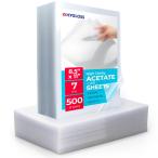 Hygloss 8.5" x 11" Acetate Paper - 7 Mil Clear Acetate Sheets for Crafts Projects, Classroom Stencil Sheets, Overhead Transparency Sheets for Projecto