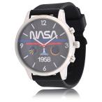 Accutime NASAライセンス NAS5003AZ アナログ シリコンストラップ マットケース ブラック
