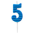 Papyrus день рождения свеча номер 5 голубой полоса (1 шт )