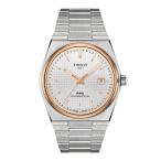 Tissot PRX パワーマティック80 40mm スイス自動巻き 316Lステンレスケース シルバー文字盤 ローズゴールドPVD デイト T1374072103100