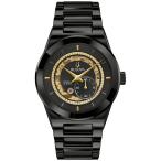 Bulova メンズ Modern Millenia Star 自動巻 98A291 ブラックセラミック フルスケルトン ゴールド文字盤 腕時計