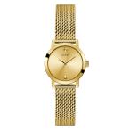 Guess US レディース ゴールド調メッシュダイヤモンドアナログ腕時計, ゴールドトーン, ブレスレット。