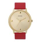 GUESS Gold-Tone and Red Analog Watch