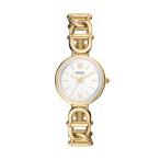 Fossil フォッシル カーリー ES5272 30mm ゴールドトーン ステンレス ゴールドチェーン ローマ数字 クォーツ 3針 レディース腕時計