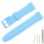 Lijinlan 交換用シリコンバンド Swatch 17mm 19mm 20mm用 防水リストバンド 腕時計ストラップ スウォッチ用 (20mm ライトブルー)