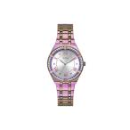 GUESS レディース 36mm 腕時計 - パープルブレスレット シルバーダイヤル パープルケース, パープル, クラシック