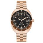 Bulova Oceanographer GMT 自動ブラックダイヤル メンズ腕時計 97B215, ローズゴールド, Standard, モダン