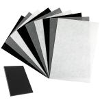 Felt Sheets for Crafts 9PCS 11.8 * 7.9in Wool Stiff Felt Sheets Soft Fabric Skin Felt DIY Patchwork Rug Arts and Crafts Fabric Pieces (Black+White+Gra