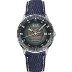 MIDO Commander Gradient - Swiss Automatic Watch for Men - Blue See-Through Dial - 40mm Stainless Steel Case - Blue Fabric Strap with White Stitching -